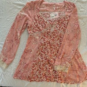 Beautiful pink floral Queen of Hearts by Free People XXL! NWT!